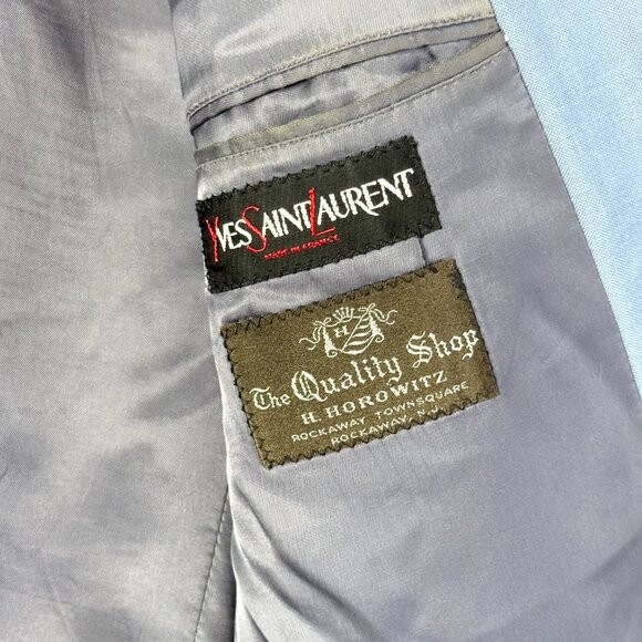 VTG Yves Saint Laurent France Horowitz Wool Blend 2 Button Suit Jacket Mens 39 - Picture 3 of 13